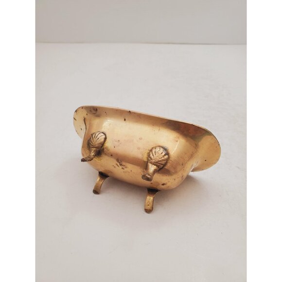 Vintage 1950s / BRASS SOAP DISH / Solid Brass Soap Holder Soap Dispenser… - Picture 5 of 10